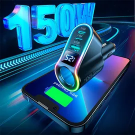 Joyroom Auto-Schnellladegerät 4in1 USB-A QC3.0 / 2x USB-C PD 150W Schwarz