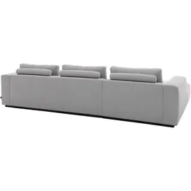 Musterring Eckcouch Polyester Anreihsofa rechts & Longchair links 3-Sitzer Grau