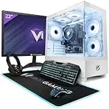 Vibox VI-100 Gaming PC - 22 Zoll Set Komplett - AMD Ryzen 3200GE 4GHz - Radeon Vega 8-16GB RAM - 1TB SSD - Windows 11 - WiFi