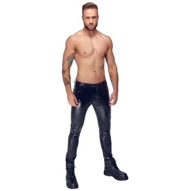 Noir Hose „Alpha“ in Schlangenhaut-Optik, schwarz, 2XL