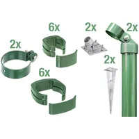 GAH Alberts Alberts Zaunanschluss-Set zweiseitige Verbindung Ø 6 cm 81 cm grün 2 Stk