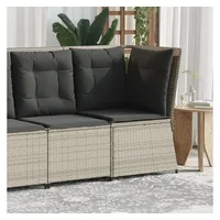 vidaXL Garten-Ecksofa mit Kissen Hellgrau Poly Rattan