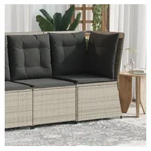 vidaXL Garten-Ecksofa mit Kissen Hellgrau Poly Rattan