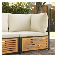 vidaXL Garten-Lounge-Set mit Kissen weiß