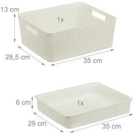 Relaxdays Schubladen Organizer 10-tlg. weiß