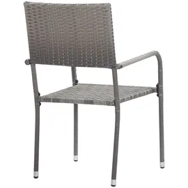 vidaXL Garten-Essgruppe 3-tlg. Grau