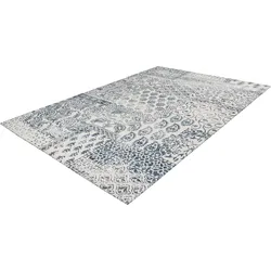 Teppich CALO-DELUXE "Rico 404" Gr. 6, blau (dunkelblau, elfenbeinfarben), B:200cm H:10mm L:290cm, Kunstfaser, Teppiche, In- und Outdoor geeignet, Wohnzimmer