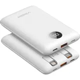 VEGER Powerbank Veger 10000mAh LCD 22,5W USB-C Lightning QuickCharge Weiß