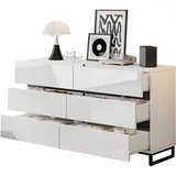 stilvora Sideboard 140 x 78,5 x 39,5 cm Weiß / Schwarz