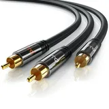 Primewire Y-Cinch Audio-Kabel, rca, HiFi Audio-Kabel mehrfach geschirmt, 1x Cinch auf 2x Cinch - 7,5m