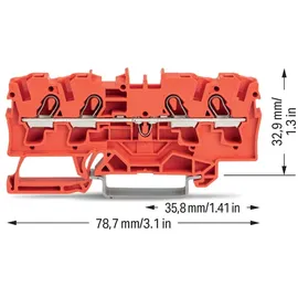 WAGO 2004-1402 Durchgangsklemme 6.20mm Zugfeder Orange
