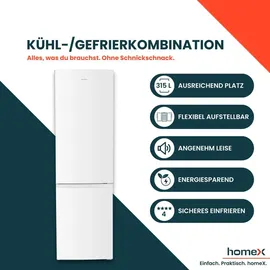 Homex CFS3151C-W Kühl-Gefrierkombination (315 l, 1860 mm hoch, Weiß)
