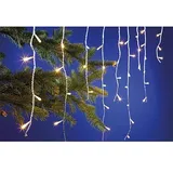 EGB LED-Eisregenlichterkette 14 m Transparent Kabel Warmweiß