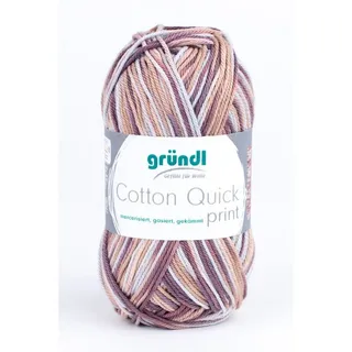 Gründl Strickgarn Cotton Quick Print Braun 50 g