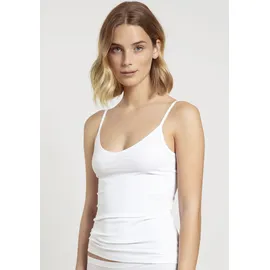 CALIDA Spaghettitop CALIDA "Benefit Women", Damen, Gr. S (40/42), weiß, Single Jersey, Obermaterial: 94% Baumwolle, 6% Elasthan, unifarben, normal hüftbedeckend, V-Ausschnitt, Tops, V-Ausschnitt, Single Jersey Qualität, elastisch, bequem, Basic