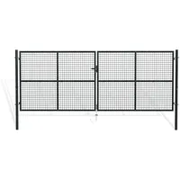 casanoov Doppelflügeltor 406 x 156 cm Grau/Metall