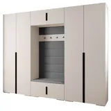 ABIKS MÖBEL Kompaktgarderobe INOVA 1 SATZ 9 Möbelset, Garderobe mit Kleiderstange und Regalen schwarz