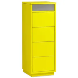 Kommode mit Schubkästen, Klapp-Deckel & Dokumenten-Ablage mit Glasfenster