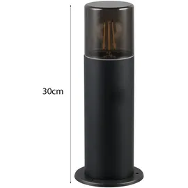 meineWunschleuchte Sockelleuchte Aluminium 30 cm 1er Set Schwarz/Rauchfarbig