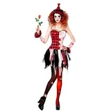 CREATIV DISCOUNT NEU Damen-Kostüm Harlekin Grusel-Clown, Kleid mit Armbändern und Minihut, Gr. XL