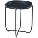 [en.casa] Outdoor Beistelltisch Sandefjord Tabletttisch Balkontisch mit abnehmbarem Tablett Schwarz Gartentisch 53 x 46 x 46 cm rechteckig Indoor Metalltisch