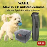 💎Wahl Hunde Schermaschine MaxGo, Li-Io Akku, 2 Speed, + 8 Aufsätze, bürstenlos