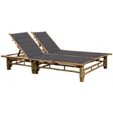 furnicato Sonnenliege 200 x 130 x 24-87 cm Anthrazit