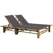 furnicato Sonnenliege 200 x 130 x 24-87 cm Anthrazit