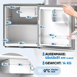 STILLSTERN Mini Kühlschrank 45 l 850 mm hoch