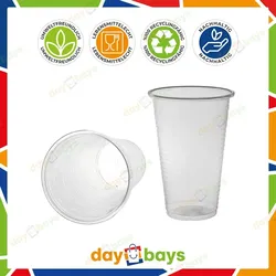 DayBays 200 Stk. Trinkbecher 200ml Ø7cm Plastikbecher 0,2L transparent PP