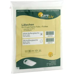 Lätzchen Erwachsenen folie/frottee weiss mit Klettband