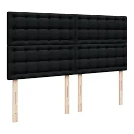 vidaXL Boxspringbett mit Matratze Schwarz 180x200 cm Stoff