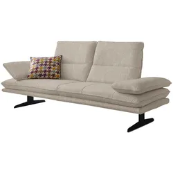 2-Sitzer W.SCHILLIG "broadway", braun (sesame s22), B:216cm H:94cm T:96cm, Flachgewebe S22 (100% Polyester), Sofas, Sitztiefenverstellung, Kopfteil- & Seitenteilverstellung, Breite 216cm