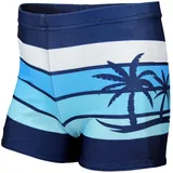 Aquarti Badehose AQUARTI "Badehose Gestreift mit Motiven", Kinder, Gr. 134, N-Gr, blau (dunkelblau, blau, palmen), Obermaterial: 80% Polyester PES. 20% Elasthan EL., Badehosen Badehose