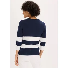 bonprix Strickjacke mit Streifenmuster Blau L