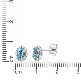 Diamonds by Ellen K. Ohrstecker Weißgold 585 Aquamarin 0,14ct. one-size