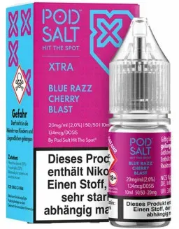 Blue Razz Cherry Blast NicSalt Liquid by Pod Salt Xtra 10ml / 20mg