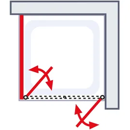 Schulte Pendeltür und Seitenwand links 80 x 80 x 200 cm Garant 2.0 mattschwarz Türanschlag rechts