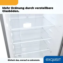 Exquisit KGC265-70-NF-040C Kühl-Gefrierkombination (253 l, 1810 mm hoch, Inoxlook) 