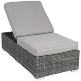 Greemotion Bari Sonnenliege 70 x 140 x 45 cm Grau