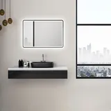 Talos Badspiegel Talos Moon schwarz, B:80cm H:2,5cm T:60cm, Spiegel, Badspiegel, LED Spiegel, Design Lichtspiegel