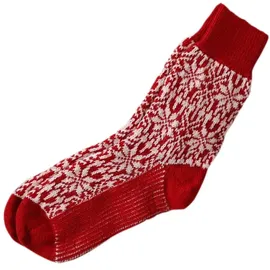 Hirsch Natur Norweger Sterne Socke - Rot/Natur 38-39
