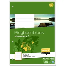 Ursus Green Ringbuchblock A4 100 Blatt 9mm liniert