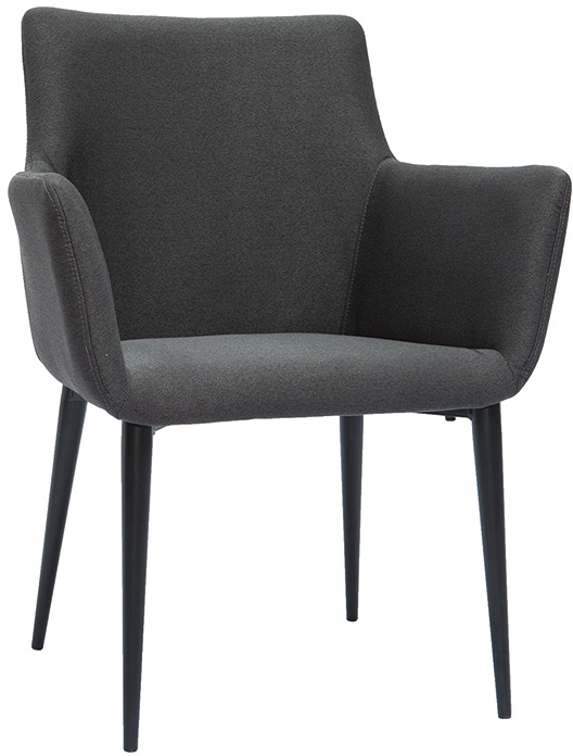 Chaise design en tissu gris anthracite et métal noir CARLIE
