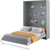 Homlando Lenart Schrankbett - Wandbett Concept Pro CP01 140x200 cm - Schrankklappbett Vertikal - Schrank mit integriertem Klappbett - Funktionsbett (Grau Matt)