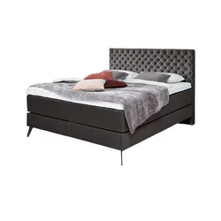 Boxspringbett  Cumberland , grau , Maße (cm): B: 182 H: 130 T: 211