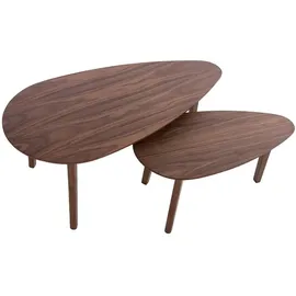 miliboo Klassische Couchtische Braun Nussbaum 2er-set 0 x 0 cm