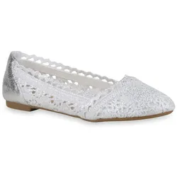Damen Klassische Ballerinas in Silber