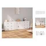 vidaXL Sideboards 3 Stk. Weiß Holzwerkstoff