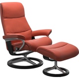Stressless Relaxsessel STRESSLESS "View" Sessel Gr. Material Bezug, Cross Base Schwarz, Ausführung / Funktion, Maße B/H/T, braun (henna) Lesesessel und Relaxsessel